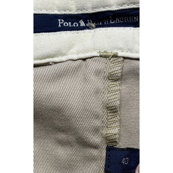 Polo Ralph Lauren Mens Khaki Classic Fit Cotton Twill Pleated Shorts Size 40 - Picture 2 of 4